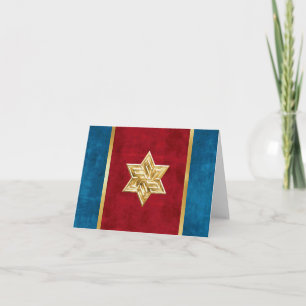 Elegant Velvet Look Gold Star of David Card