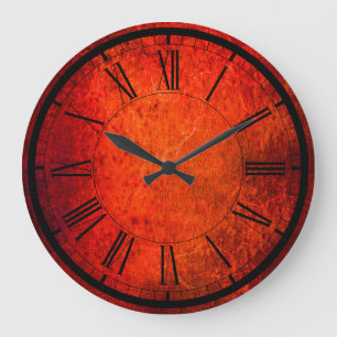 Elegant velvet red wall clock