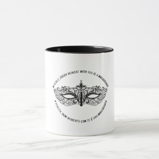Elegant Venetian Mask Romantic Mug (Center)