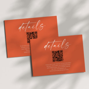 Elegant Verona Sunset QR Code Wedding Details Enclosure Card