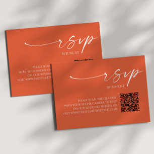 Elegant Verona Sunset QR Code Wedding RSVP Card