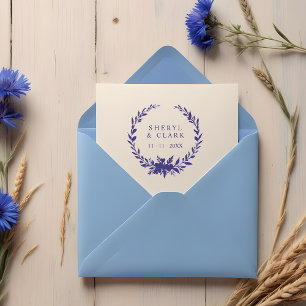 Elegant Versatile Floral & Hearts Wedding Wreath Rubber Stamp