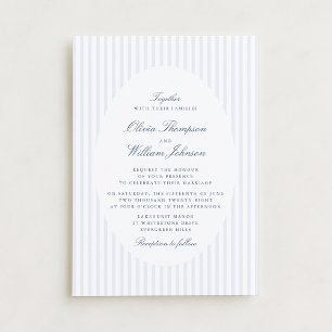 Elegant Vertical Stripe Classic Wedding Invitation