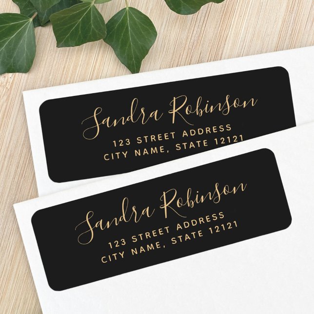 Elegant very dark grey return address labels (Creator Uploaded)