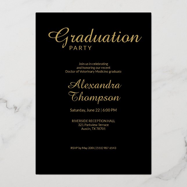 Elegant Veterinary Medicine Graduation Party (Back)