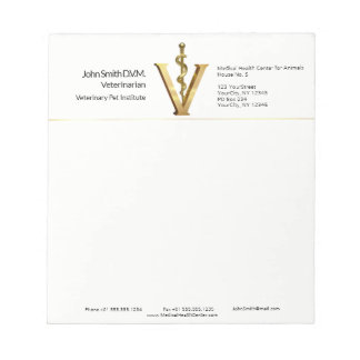 Elegant Veterinary Medicine Vet Gold V Asclepius Notepad