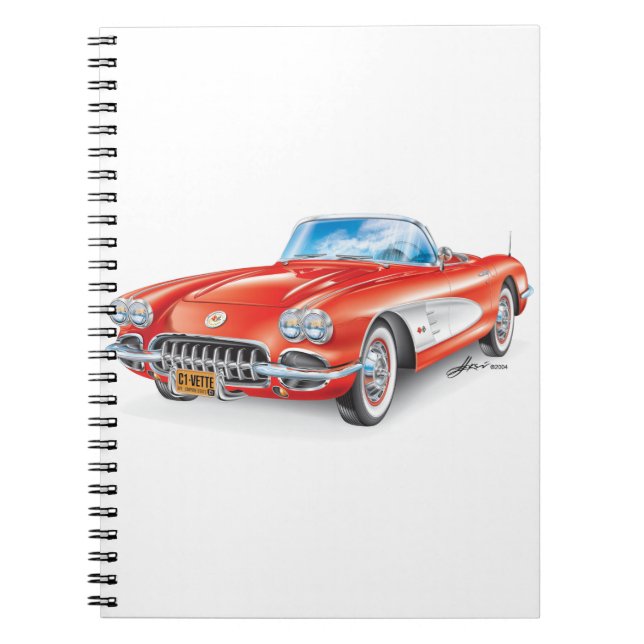 ELEGANT VETTE AUTOMOBILE ART NOTEBOOK (Front)