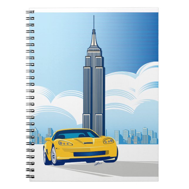 ELEGANT VETTE AUTOMOBILE ART NOTEBOOK (Front)