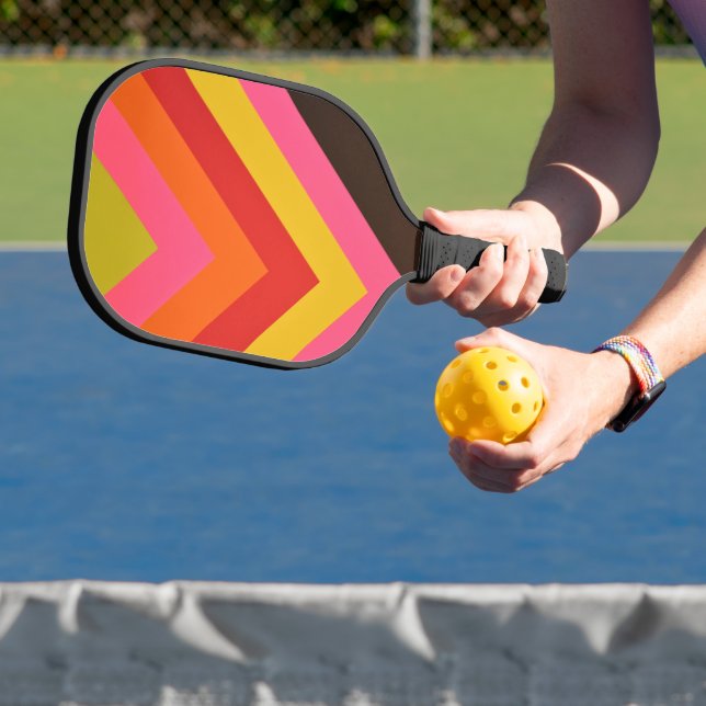 Elegant Vibrant Abstract Geometric Colorful Pickleball Paddle (Insitu)