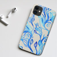 Elegant Vibrant Blue Floral Pattern