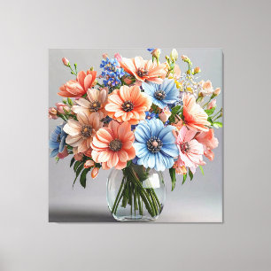 Elegant Vibrant Bouquet Canvas Print