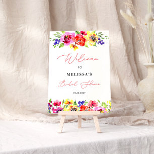 Elegant Vibrant Bridal Shower Welcome Poster