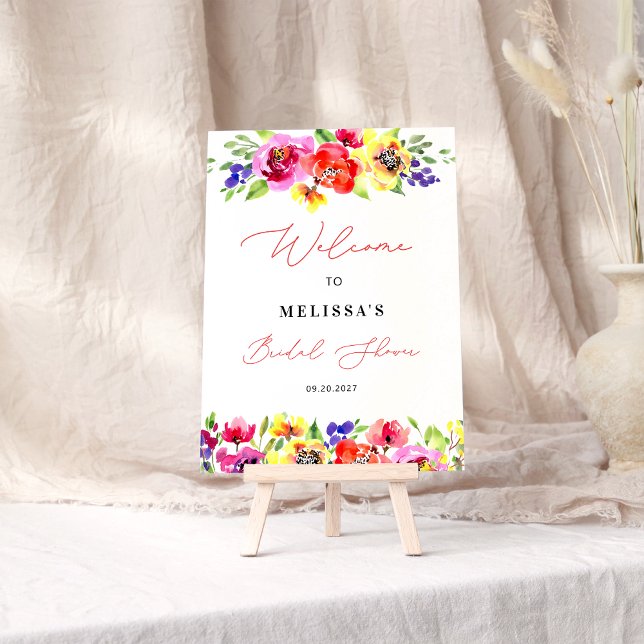 Elegant Vibrant Bridal Shower Welcome Poster (Creator Uploaded)