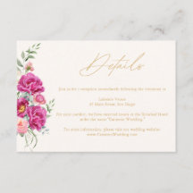 Elegant Vibrant Pink Floral Wedding Details