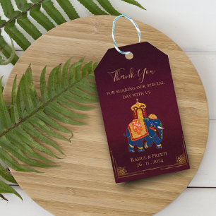 Elegant Vibrant Red Gold Mandala Indian Wedding  Gift Tags