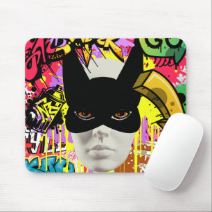 Elegant vibrant urban art Graffiti Spray paint Mouse Pad