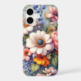 Elegant Vibrant Vintage Flower Collage