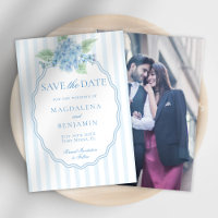 Elegant Victorian Blue Hydrangea Photo Wedding