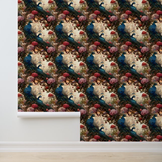 Elegant Victorian Boho Peacock  Wallpaper (Application)