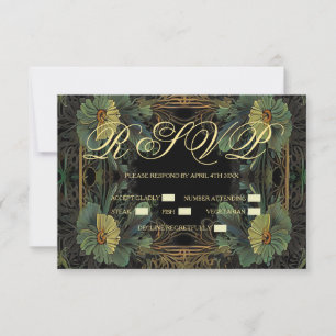 Elegant victorian botanical RSVP card
