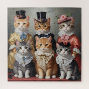 Elegant victorian cats jigsaw puzzle