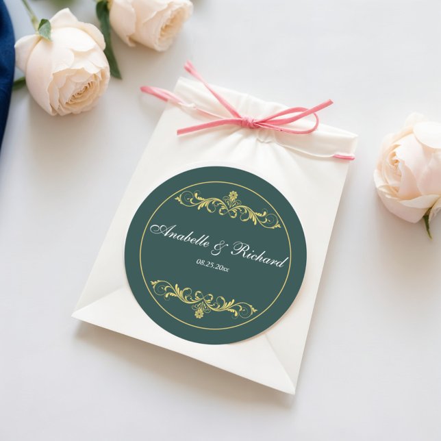 Elegant Victorian Classic Round Sticker (Creator Uploaded)