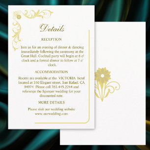 Elegant Victorian Details Wedding  Enclosure Card