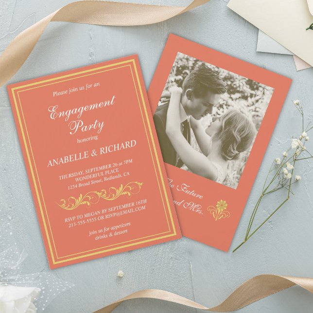Elegant Victorian Engagement Party Invitation (Creator Uploaded)
