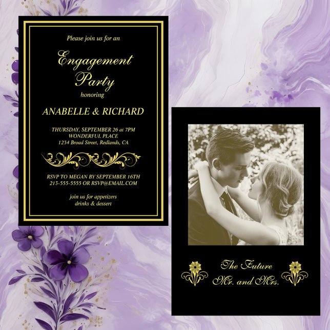 Elegant Victorian Engagement Party Invitation (Creator Uploaded)
