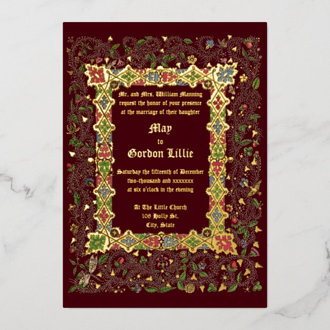 Elegant Victorian Era 1883 Mediaeval Style Wedding (Front)