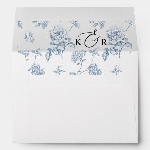 Elegant Victorian Floral Monogram 5x7 Invitation Envelope