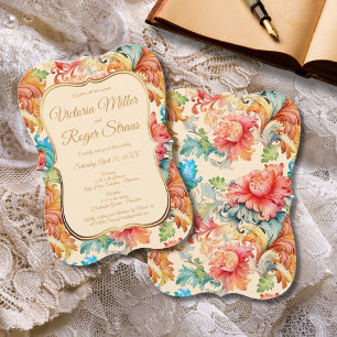 Elegant Victorian Floral Wedding  Invitation