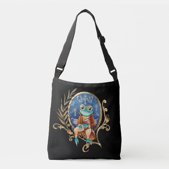 Elegant Victorian Frog Crossbody Bag (Front)
