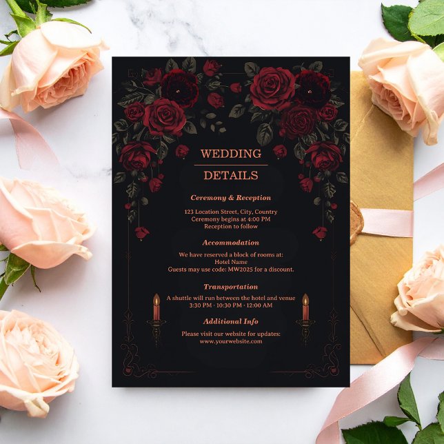 Elegant Victorian Gothic Romance Wedding  Enclosure Card (Creator Uploaded)
