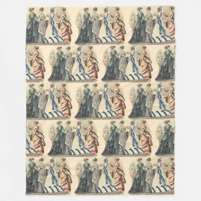 Elegant Victorian Ladies  Fleece Blanket (Front)
