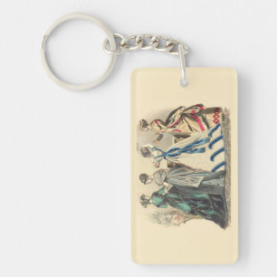 Elegant Victorian Ladies  Key Ring