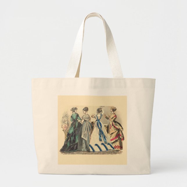 Elegant Victorian Ladies  Large Tote Bag (Front)