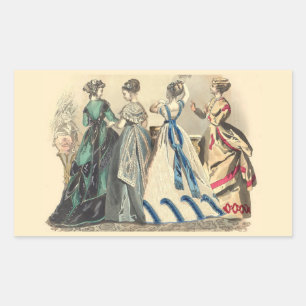 Elegant Victorian Ladies Rectangular Sticker