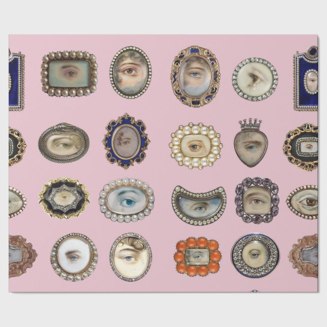 Elegant Victorian Lover's Eye giftwrap in pink Wrapping Paper (Seam)