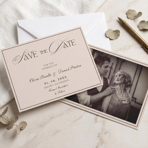 Elegant Victorian Old Money Photo Save the Date Invitation
