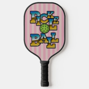 Elegant Victorian Pickleball Text Design Paddle