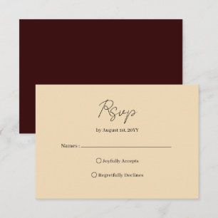 Elegant Victorian Red Gold Wedding RSVP Card