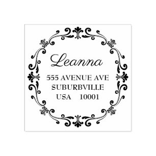 Elegant Victorian Return Address Custom Made Rubber Stamp