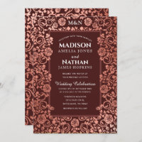 Elegant Victorian Rose Gold Foil Wedding