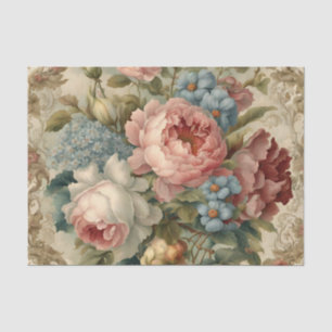 Elegant Victorian Roses, Garden Flowers Tissue Paper