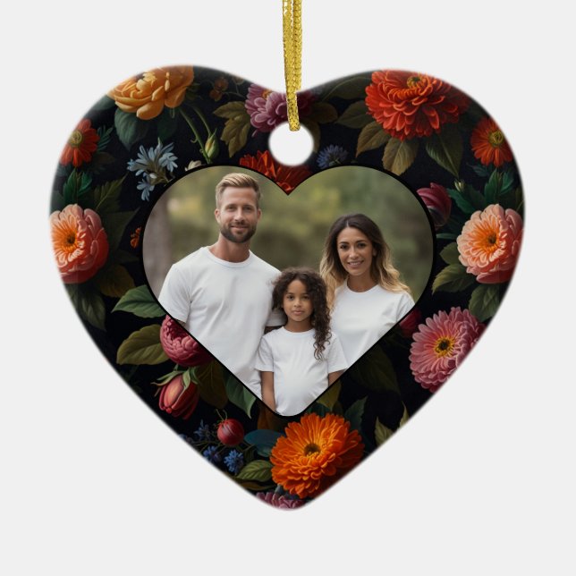 Elegant victorian style floral  ceramic tree decoration (Front)