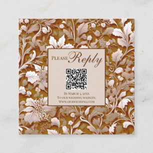 Elegant victorian terracotta white floral enclosure card