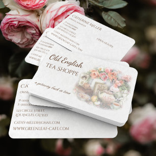 Elegant Victorian Vintage Antique Tea House Business Card