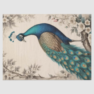 Elegant Victorian Vintage Boho Peacock Tissue Paper