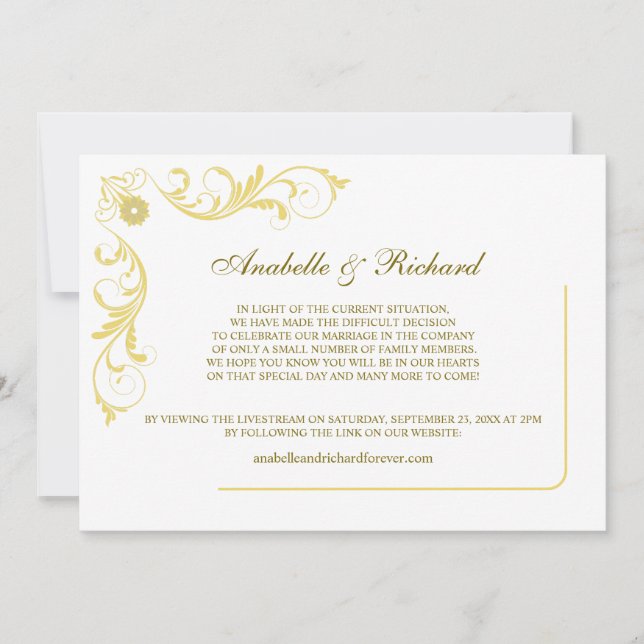 Elegant Victorian Wedding Announcement (Front)